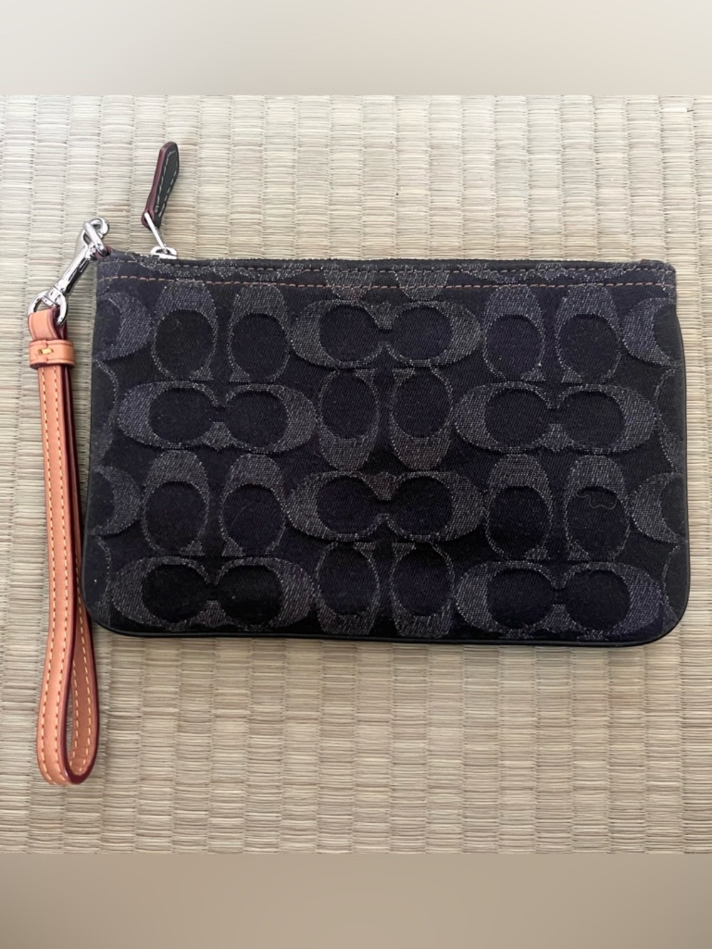 Coach Signature Jacquard Wristlet